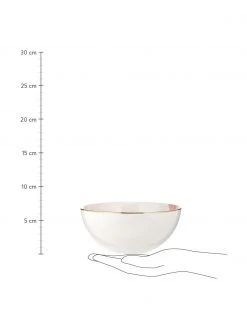 Westwing Collection Porzellan Müslischale Rosie mit abstraktem Muster und goldfarbenem Rand, 2 Stück, Ø 15 x H 6 cm -Küche Geschäft Porzellan Muslischale Rosie mit abstraktem Muster und goldfarbenem Rand 2 Stuck 3