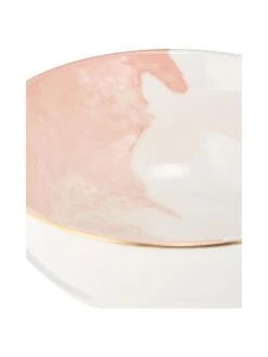 Westwing Collection Porzellan Müslischale Rosie mit abstraktem Muster und goldfarbenem Rand, 2 Stück, Ø 15 x H 6 cm -Küche Geschäft Porzellan Muslischale Rosie mit abstraktem Muster und goldfarbenem Rand 2 Stuck 4