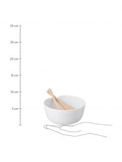 Lsa International Porzellan Salatschüssel Dine mit Salatbesteck, Ø 24 cm, Ø 24 x H 11 cm -Küche Geschäft Porzellan Salatschussel Dine mit Salatbesteck O 24 cm 2