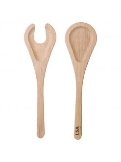 Lsa International Porzellan Salatschüssel Dine mit Salatbesteck, Ø 24 cm, Ø 24 x H 11 cm -Küche Geschäft Porzellan Salatschussel Dine mit Salatbesteck O 24 cm 3