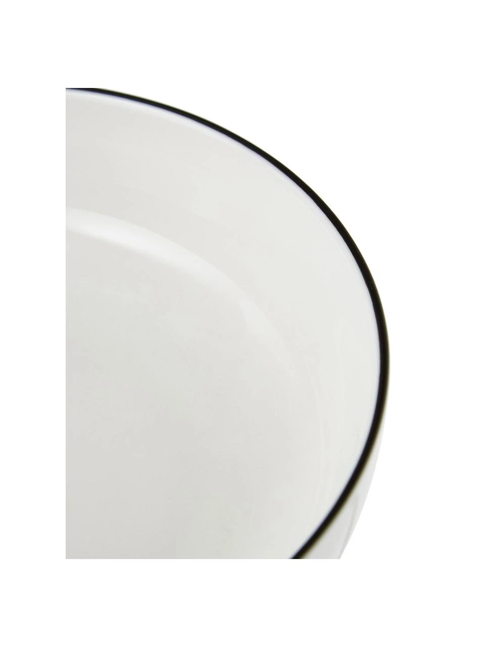 Porzellan Suppenteller Facile Ø 18 cm mit schwarzem Rand, 2 Stück, Hochwertiges Hartporzellan (ca. 50 % Kaolin, 25 % Quarz und 25 % Feldspat), Schwarz, Ø 18 x H 6 cm Westwing Collection Porzellan Suppenteller Facile Ø 18 cm mit schwarzem Rand, 2 Stück, Ø 18 x H 6 cm -Küche Geschäft Porzellan Suppenteller Facile O 18 cm mit schwarzem Rand 2 Stuck 5