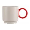 By On Porzellan-Tassen Noor in Greige/Rot, 2 Stück, Ø 8 x H 8 cm, 250 ml