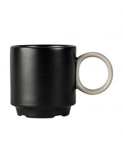 By On Porzellan-Tassen Noor in Schwarz/Beige, 2 Stück, Ø 8 x H 8 cm, 250 ml