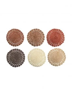 Villa D'Este Home Tivoli Runde Tischsets Chocolate aus Papierfasern, 6er-Set, Ø 38 cm