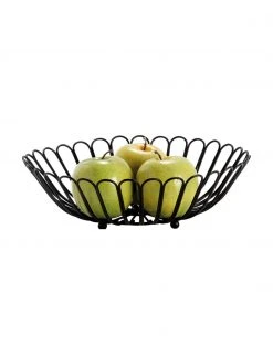 Andrea House Runder Aufbewahrungskorb Terli in Schwarz, Ø 32 x H 9 cm -Küche Geschäft Runder Aufbewahrungskorb Terli in Schwarz 2