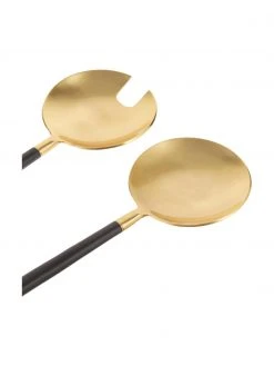 Bloomingville Salatbesteck Amine in Gold mit schwarzen Griffen, 2er-Set, L 27 cm 3 Bloomingville Salatbesteck Amine in Gold mit schwarzen Griffen, 2er-Set, L 27 cm -Küche Geschäft Salatbesteck Amine in Gold mit schwarzen Griffen 2er Set 3