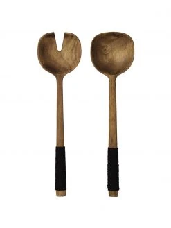 Asa Salatbesteck Cuba Marone aus Akazienholz, 2er-Set, L 31 cm