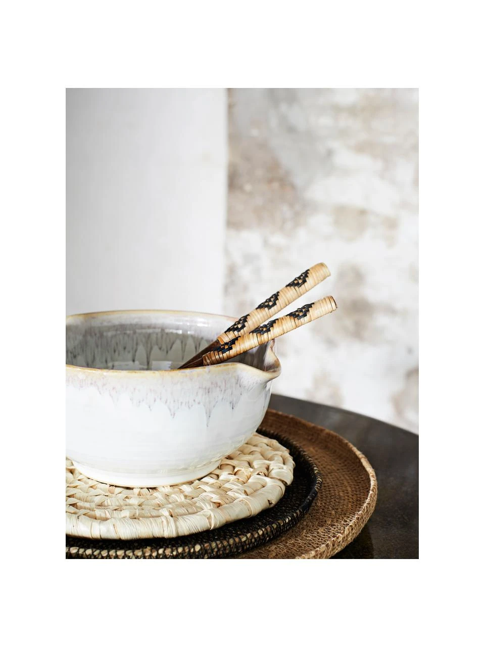 Madam Stoltz Salatschüssel-Set Mako aus Steingut mit Farbverlauf, 3 tlg., Set mit verschiedenen Größen 2 Madam Stoltz Salatschüssel-Set Mako aus Steingut mit Farbverlauf, 3 tlg., Set mit verschiedenen Größen – Bild 2