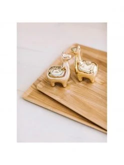 Küche Verkaufsladen -Küche Geschäft Salz und Pfefferstreuer Lamas in Gold 2er Set 1