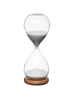 Sanduhr Natural aus Glas mit Akazienholzsockel, Ø 8 x H 22 cm