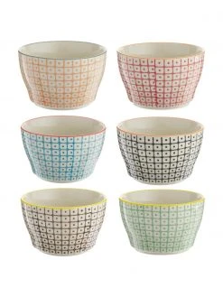 Bloomingville Schälchen Carla mit kleinem Muster, 6er-Set, Ø 11 x H 7 cm