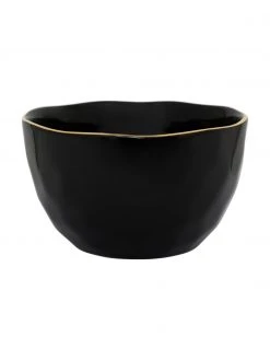 Urban Nature Culture Schälchen Good Morning in Schwarz mit goldfarbenem Rand, Ø 14 cm