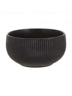 Bloomingville Schälchen Neri mit Rillenstruktur in Schwarz matt, 2 Stück, Ø 15 x H 8 cm