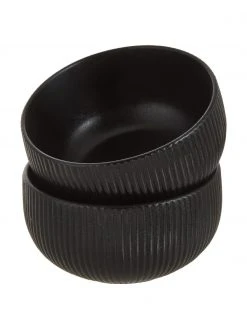 Bloomingville Sch&auml;lchen Neri mit Rillenstruktur in Schwarz matt, 2 St&uuml;ck, Ø 15 x H 8 cm -Küche Geschäft Schalchen Neri mit Rillenstruktur in Schwarz matt 2 Stuck 4