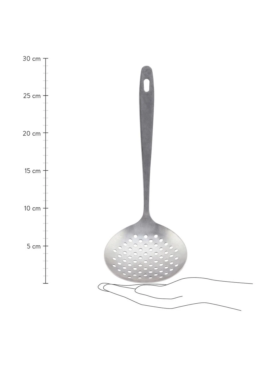 Schaumlöffel Daily in Silber mit mattem Finish, Edelstahl, gebürstet Das Besteck ist aus Edelstahl gefertigt. Somit ist es langlebig, rostet nicht und ist resistent gegen Bakterien., Silberfarben, L 29 cm Nicolas Vahé Schaumlöffel Daily in Silber mit mattem Finish, L 29 cm -Küche Geschäft Schaumloffel Daily in Silber mit mattem Finish 2