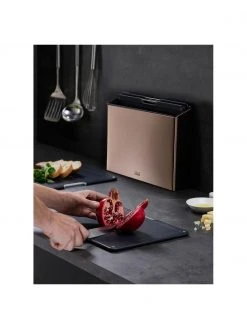 Joseph Joseph Schneidebretter Folio in Roségold mit Halterung, 4 Stück, B 36 x H 27 cm -Küche Geschäft Schneidebretter Folio in Rosegold mit Halterung 4 Stuck 2