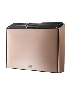 Joseph Joseph Schneidebretter Folio in Roségold mit Halterung, 4 Stück, B 36 x H 27 cm