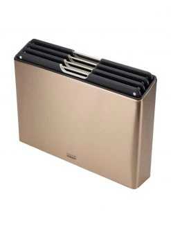 Joseph Joseph Schneidebretter Folio in Roségold mit Halterung, 4 Stück, B 36 x H 27 cm -Küche Geschäft Schneidebretter Folio in Rosegold mit Halterung 4 Stuck 3