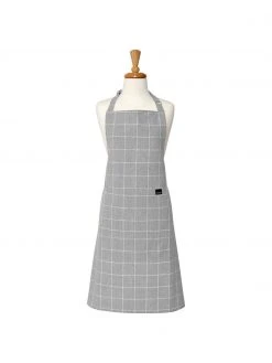 Ladelle Schürze Eco Check in Grau, B 70 x L 89 cm