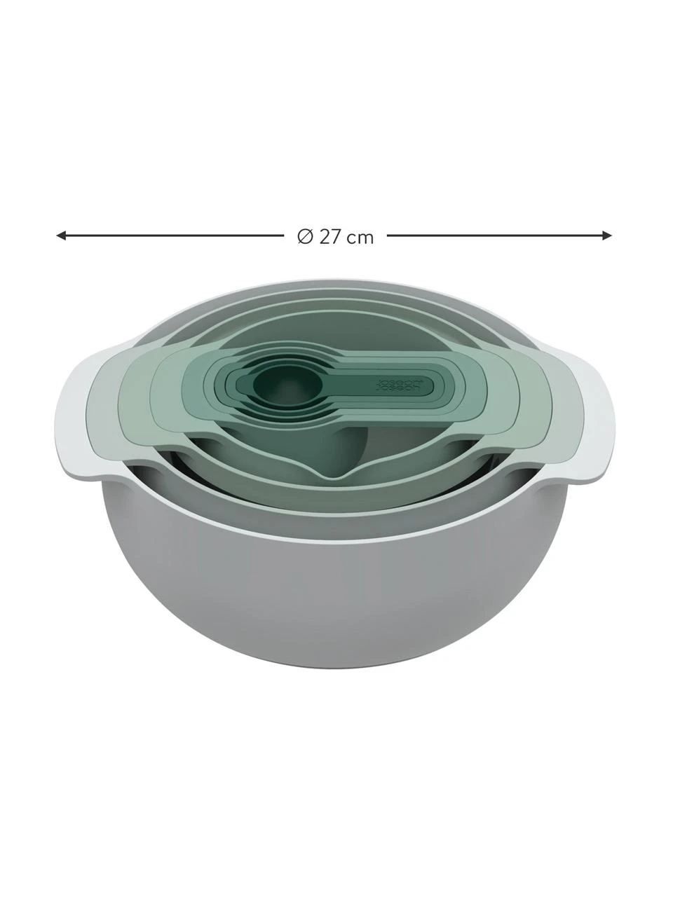 Schüssel- und Messlöffel-Set Nest Plus, 9-tlg., Polypropylen, Edelstahl, Grün- und Grautöne, Set mit verschiedenen Größen Joseph Joseph Schüssel- und Messlöffel-Set Nest Plus, 9-tlg., Set mit verschiedenen Größen -Küche Geschäft Schussel und Messloffel Set Nest Plus 9 tlg 8