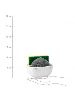 Andrea House Schwammhalter Galia in Weiß, 3er-Set, B 13 x H 6 cm -Küche Geschäft Schwammhalter Galia in Weiss 3er Set 2