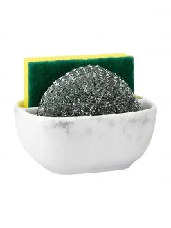 Andrea House Schwammhalter Galia in Weiß, 3er-Set, B 13 x H 6 cm