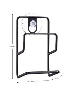 Yamazaki Schwammhalter Tower mit Saugnapf in Schwarz, B 8 x H 13 cm -Küche Geschäft Schwammhalter Tower mit Saugnapf in Schwarz 2