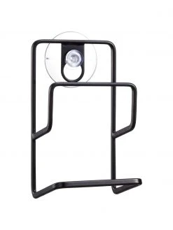 Yamazaki Schwammhalter Tower mit Saugnapf in Schwarz, B 8 x H 13 cm