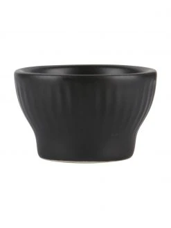 Schwarze Eierbecher Groove mit Rillenstruktur, 4 Stück, Ø 6 x H 4 cm