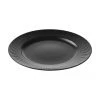Schwarze Speiseteller Groove mit Rillenstruktur, 4 St&uuml;ck, Ø 27 x H 1 cm