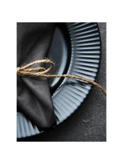 Schwarze Speiseteller Groove mit Rillenstruktur, 4 St&uuml;ck, Ø 27 x H 1 cm -Küche Geschäft Schwarze Speiseteller Groove mit Rillenstruktur 4 Stuck 3
