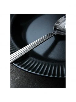 Schwarze Suppenteller Groove mit Rillenstruktur, 4 St&uuml;ck, Ø 23 x H 4 cm -Küche Geschäft Schwarze Suppenteller Groove mit Rillenstruktur 4 Stuck 3