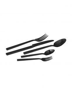 Westwing Collection Schwarzes Besteck-Set Shine, in verschiedenen Setgr&ouml;&szlig;en, 1 Person (5-tlg.) -Küche Geschäft Schwarzes Besteck Set Shine in verschiedenen Setgrossen 5