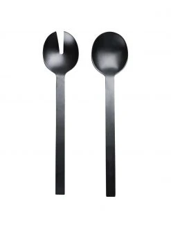 By On Schwarzes Salatbesteck Topina mit mattem Finish, 2er-Set, L 16 cm