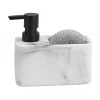 Andrea House Seifenspender Galia in Marmoroptik mit Schwamm, 2er-Set, B 15 x H 14 cm