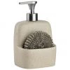 Andrea House Seifenspender Sand mit Schwamm, 2-tlg., B 11 x H 19 cm
