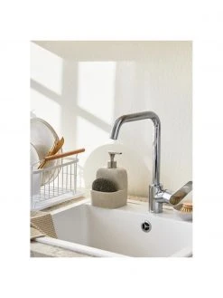 Andrea House Seifenspender Sand mit Schwamm, 2-tlg., B 11 x H 19 cm -Küche Geschäft Seifenspender Sand mit Schwamm 2 tlg 3