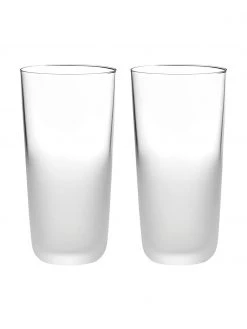 Stelton Semi-transparente Wassergläser Frost aus Glas, 2 Stück, Ø 7 cm, H 13 cm, 200 ml -Küche Geschäft Semi transparente Wasserglaser Frost aus Glas 2 Stuck 2