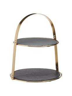 Servieretagere Artesa mit Schiefernplatten, Ø 30 cm, Ø 30 x H 35 cmNur noch 1 Artikel verfügbar