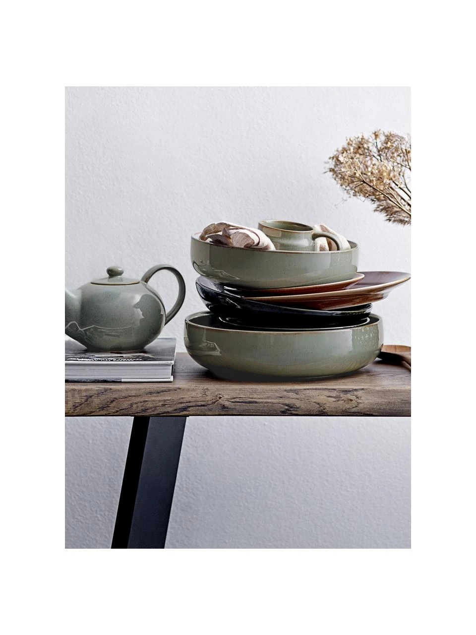 Bloomingville Servierschale Pixie aus Steingut, Ø 28 cm, Ø 28 x H 7 cm 2 Bloomingville Servierschale Pixie aus Steingut, Ø 28 cm, Ø 28 x H 7 cm – Bild 2