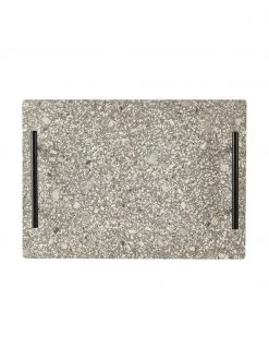 Villa Collection Serviertablett Stone aus Steingut mit Griff, L 35 x B 25 cm -Küche Geschäft Serviertablett Stone aus Steingut mit Griff L 35 x B 25 cm 3