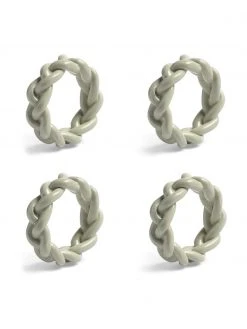 Küche Verkaufsladen -Küche Geschäft Serviettenringe Braid in Grau 4 Stuck 1