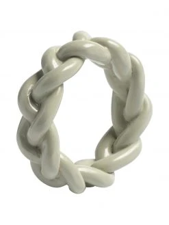 &k amsterdam Serviettenringe Braid in Grau, 4 Stück, Ø 6 x H 2 cm