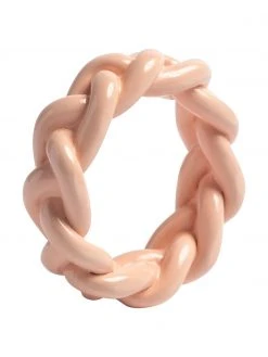 &k amsterdam Serviettenringe Braid in Rosa, 4 Stück, Ø 6 x H 2 cm