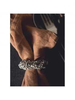 By On Serviettenringe Minerale in Silberfarben, 6 Stück, B 7 x H 6 cm -Küche Geschäft Serviettenringe Minerale in Silberfarben 6 Stuck 2