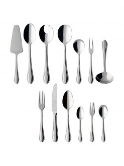 Villeroy & Boch Silberfarbenes Besteck-Set Mademoiselle, 12 Personen (68-tlg.), Set in verschiedenen Größen