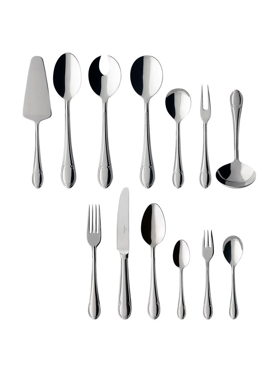 Villeroy & Boch Silberfarbenes Besteck-Set Mademoiselle, 12 Personen (68-tlg.), Set in verschiedenen Größen 1 Villeroy & Boch Silberfarbenes Besteck-Set Mademoiselle, 12 Personen (68-tlg.), Set in verschiedenen Größen