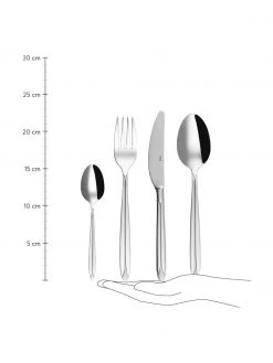 Silberfarbenes Besteck-Set Orchid, 12 Personen (70-tlg.), Set in verschiedenen GrößenNur noch 1 Artikel verfügbar -Küche Geschäft Silberfarbenes Besteck Set Orchid 12 Personen 70 tlg 2