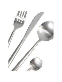 Westwing Collection Silberfarbenes Besteck-Set Shimmer matt geb&uuml;rstet, in verschiedenen Setgr&ouml;&szlig;en, 1 Person (5-tlg.) -Küche Geschäft Silberfarbenes Besteck Set Shimmer matt geburstet in verschiedenen Setgrossen 4