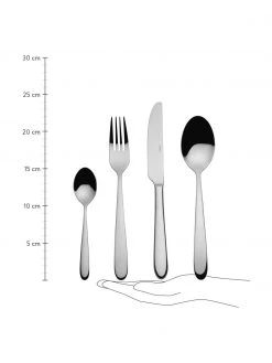 Silberfarbenes Besteck-Set Tulip, 6 Personen (24-tlg.), Set in verschiedenen Größen -Küche Geschäft Silberfarbenes Besteck Set Tulip 6 Personen 24 tlg 2